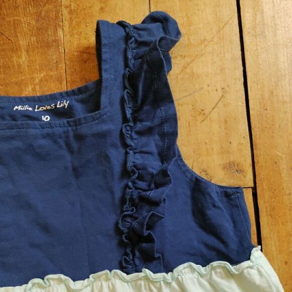 Millie Loves Lily Dress 10 Colorblock Cotton Dress Red Blue Spring Summer - Picture 3 of 7